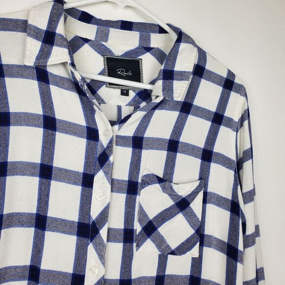 RAILS Long Sleeve Plaid Button Down Pocket Tee Collared Flannel Shirt Medium - Picture 3 of 5